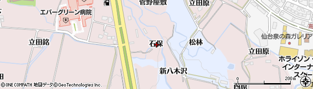 宮城県仙台市泉区実沢石保周辺の地図