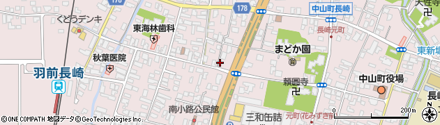 ローソン中山町長崎店周辺の地図
