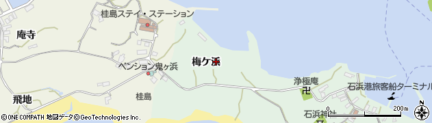 宮城県塩竈市浦戸石浜（梅ケ浜）周辺の地図