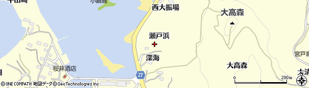 宮城県東松島市宮戸（瀬戸浜）周辺の地図