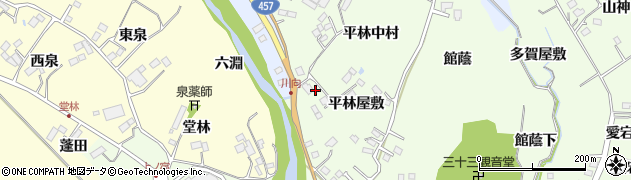 宮城県仙台市泉区根白石（平林屋敷）周辺の地図