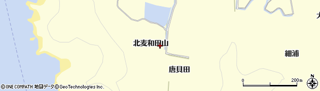 宮城県東松島市宮戸北麦和田山周辺の地図