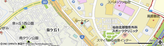 ホテルルートイン仙台泉インター周辺の地図