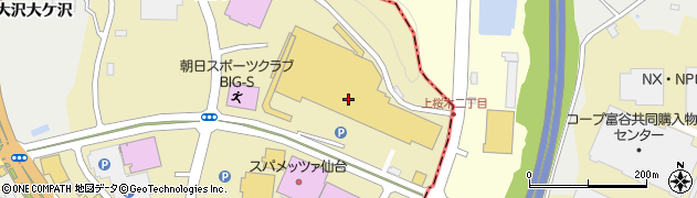 ホームセンタームサシ仙台泉店周辺の地図