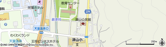 天童市役所　津山公民館周辺の地図