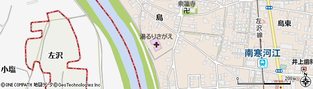 寒河江市市民浴場周辺の地図