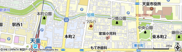 ツルハドラッグ天童東本町店周辺の地図