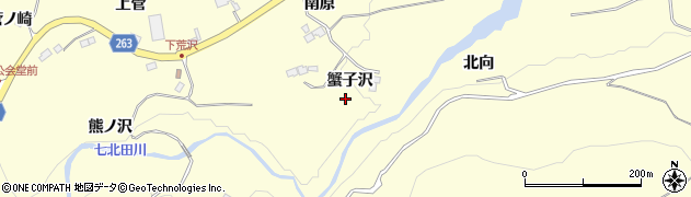 宮城県仙台市泉区福岡蟹子沢周辺の地図