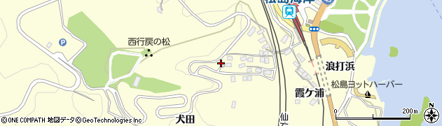 宮城県松島町（宮城郡）松島（犬田）周辺の地図