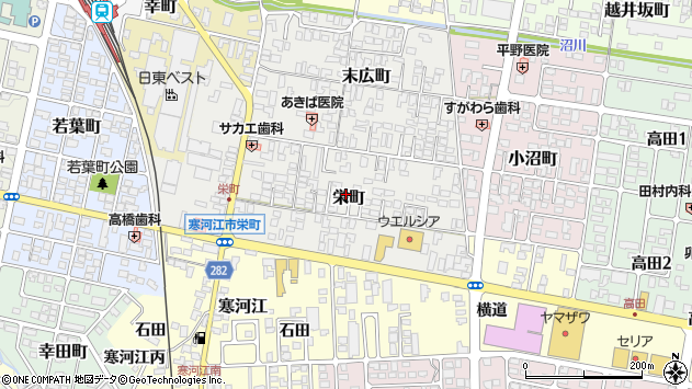 〒991-0034 山形県寒河江市栄町の地図