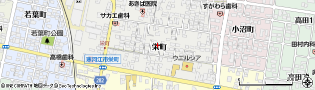 山形県寒河江市栄町周辺の地図