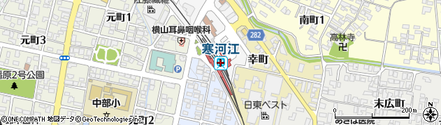 寒河江駅周辺の地図