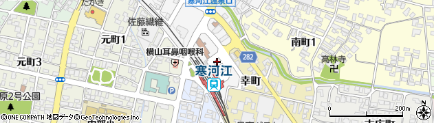 寒河江駅前広場駐車場周辺の地図