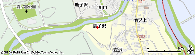 山形県大江町（西村山郡）藤田（鹿子沢）周辺の地図