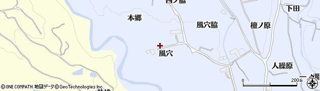 宮城県仙台市泉区朴沢風穴周辺の地図