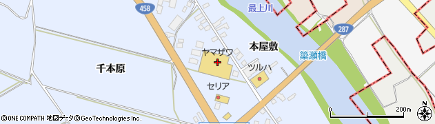 ヤマザワ寒河江西店周辺の地図