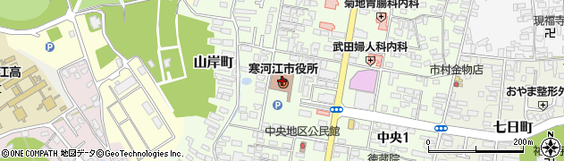 寒河江市役所周辺の地図