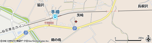 宮城県松島町（宮城郡）手樽（茨崎）周辺の地図