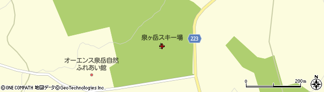 泉ヶ岳スキー場周辺の地図