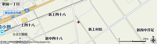 宮城県東松島市牛網新上村松周辺の地図