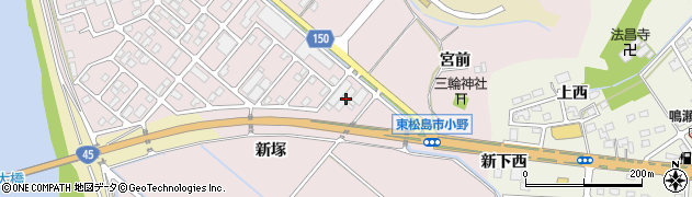 宮城県東松島市小野中央2周辺の地図