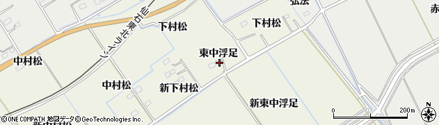 宮城県東松島市牛網東中浮足周辺の地図