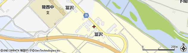山形県寒河江市米沢（冨沢）周辺の地図