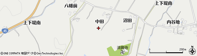 宮城県東松島市上下堤（中田）周辺の地図