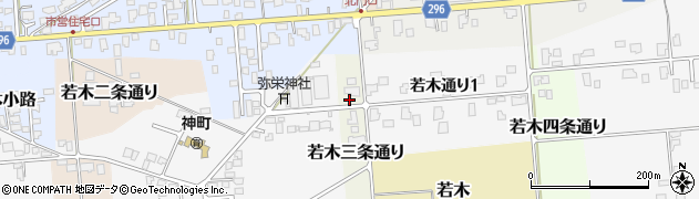山形県東根市若木三条通り周辺の地図