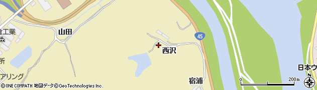宮城県東松島市川下（西沢）周辺の地図