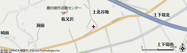 宮城県東松島市上下堤上北谷地周辺の地図