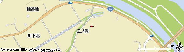 宮城県東松島市川下（二ノ沢）周辺の地図