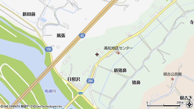 〒981-0308 宮城県東松島市高松の地図