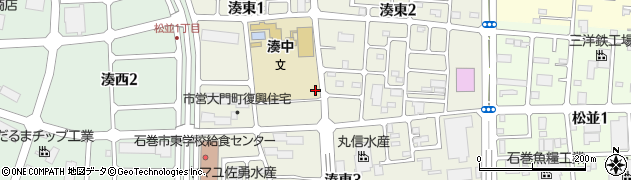 宮城県石巻市湊東周辺の地図