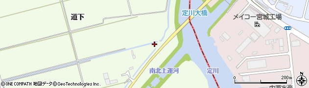 宮城県東松島市大曲（土手下）周辺の地図