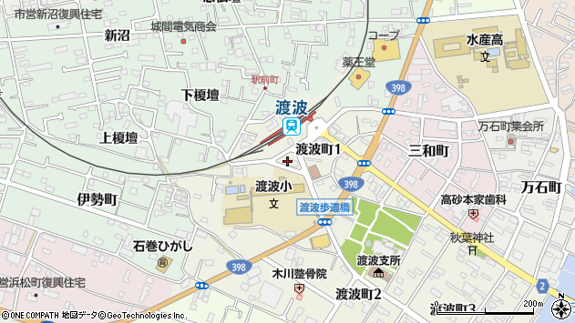 〒986-2121 宮城県石巻市渡波町の地図