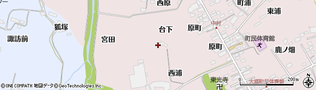 宮城県大郷町（黒川郡）中村（西浦）周辺の地図