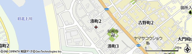 宮城県石巻市湊町周辺の地図