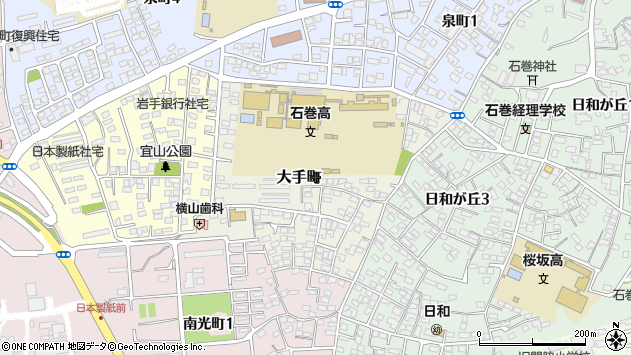 〒986-0838 宮城県石巻市大手町の地図