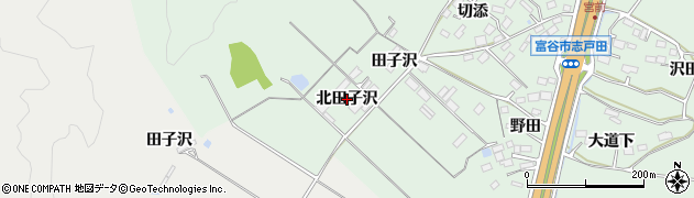 宮城県富谷市志戸田（北田子沢）周辺の地図