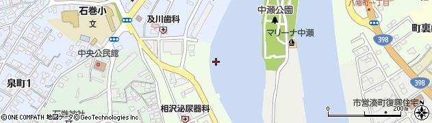 旧北上川周辺の地図