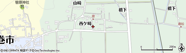 宮城県石巻市渡波（西ケ崎）周辺の地図