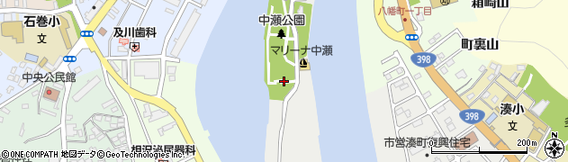 宮城県石巻市中瀬周辺の地図