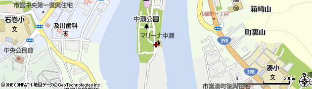 宮城県石巻市中瀬3周辺の地図