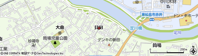 宮城県東松島市大曲貝田周辺の地図