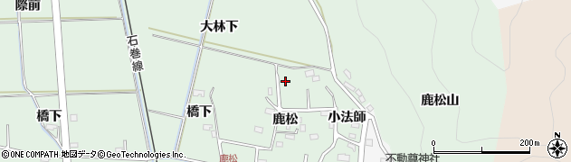 宮城県石巻市渡波（鹿松）周辺の地図