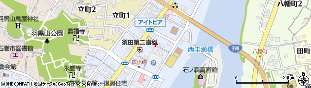 宮城県石巻市中央周辺の地図