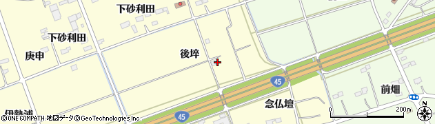 宮城県東松島市小松後埣周辺の地図
