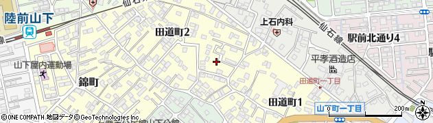 宮城県石巻市田道町周辺の地図