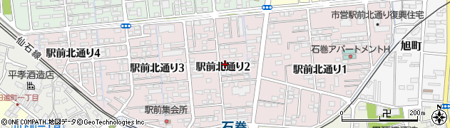 宮城県石巻市駅前北通り周辺の地図